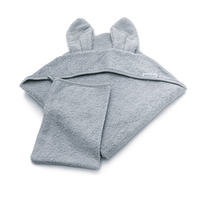 BAMBOOM Asciugamano neonato con orecchie + guanto | BLU GHIACCIO